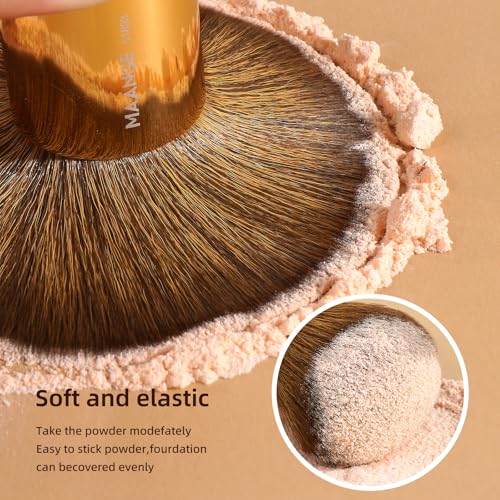 MAANGE 20 Pcs Makeup Brushes with Gift Box, Double-End Multi-functional Makeup Brushes for Blending Liquid Powder Concealer Cream Blush Buffe,Coffee Gold