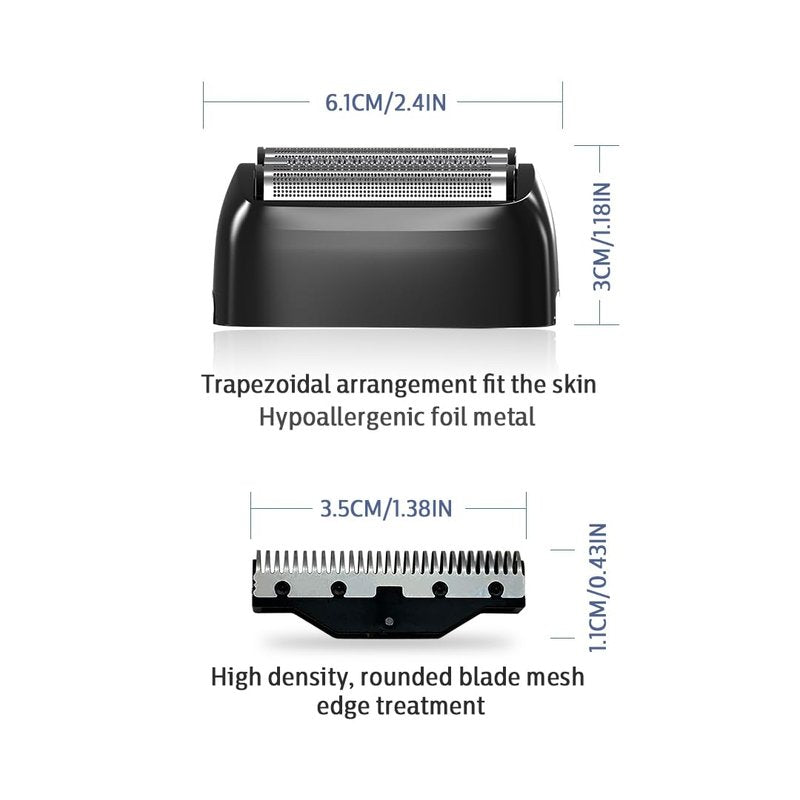 Caliber Pro MOAB Shaver Replacement Foil Assembly – Complete Triple Foil and Cutter Set, Compatible with MOAB Shaver, Black