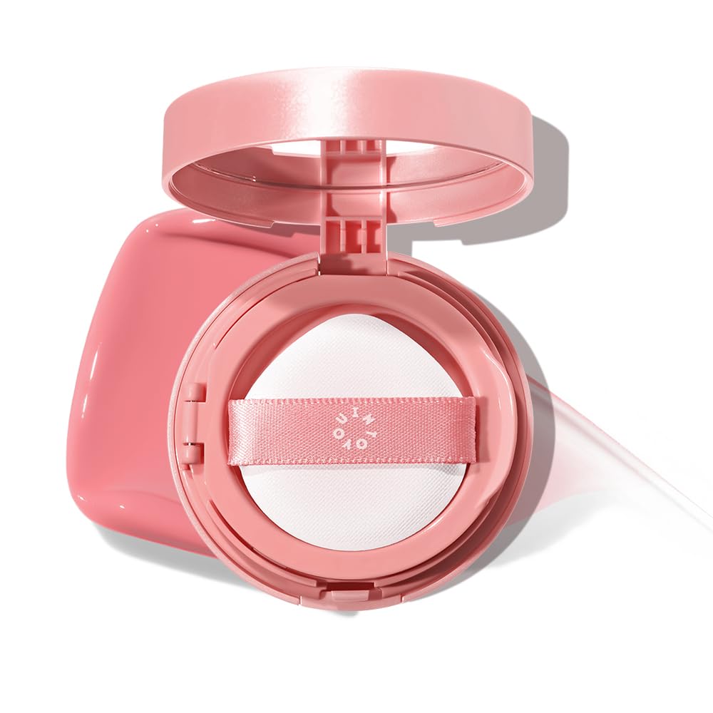 Cream Blush Air Cushion - Moisturizing, Lightweight Liquid Makeup for Cheeks & Eyes | Sunlit Peach, Long-Wearing & Buildable