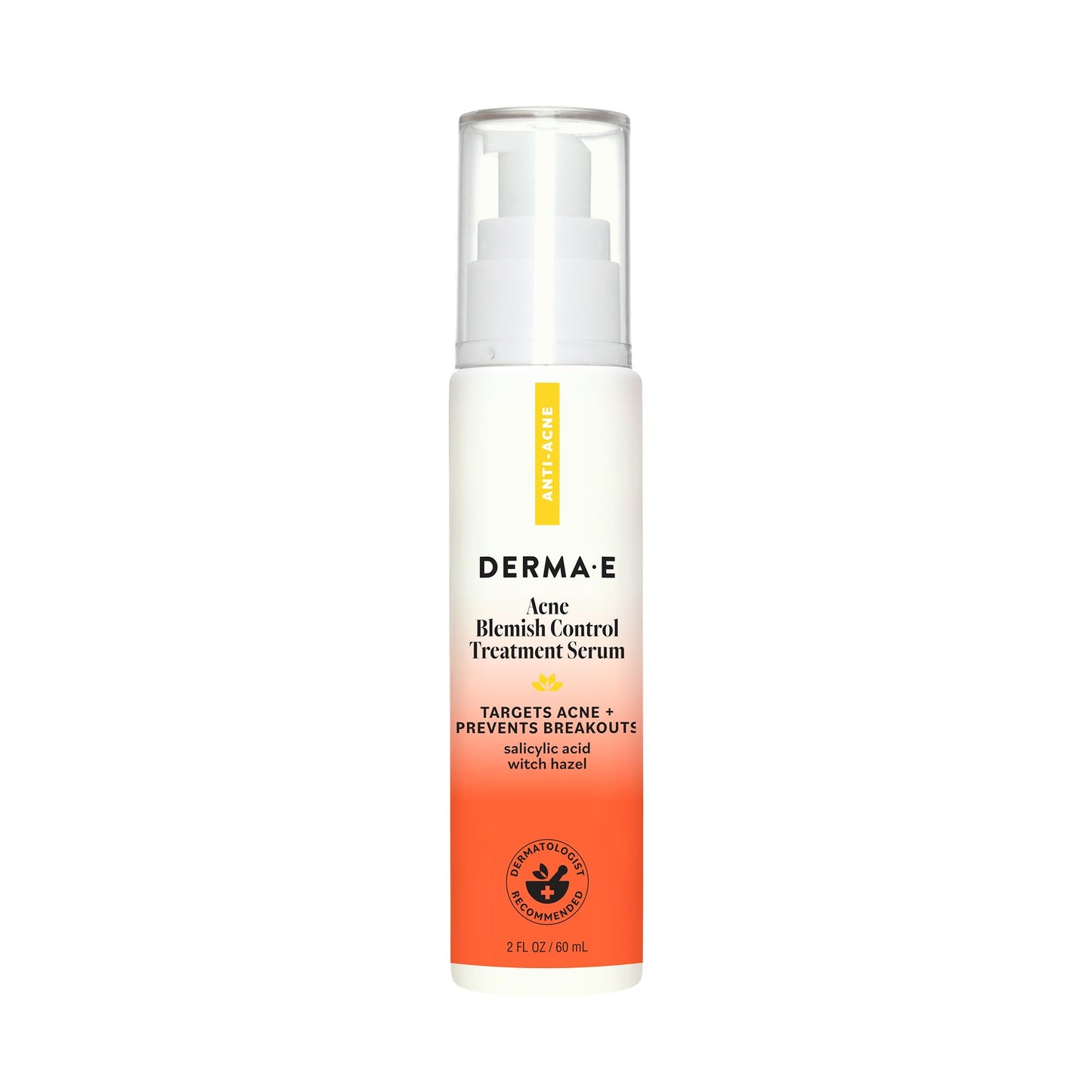 DERMA E Acne Spot Treatment, Acne Blemish Control Treatment Serum, 2 Fl Oz, Clinically Studied to Help Fight Blackheads, Breakouts and Cystic Acne for Clearer Looking Skin