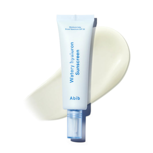 Abib Watery Hyaluron Sunscreen Moisture Tube Broad Spectrum SPF 30 1.69 fl oz / 50ml | Korean Suncreen Suncare Sunblock No White cast Hyaluronic Acid Niacinamide Vitamin C Collagen