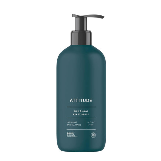 ATTITUDE Liquid Hand Soap - EWG Verified Vegan Formula | Pine & Sage, 16 Fl Oz