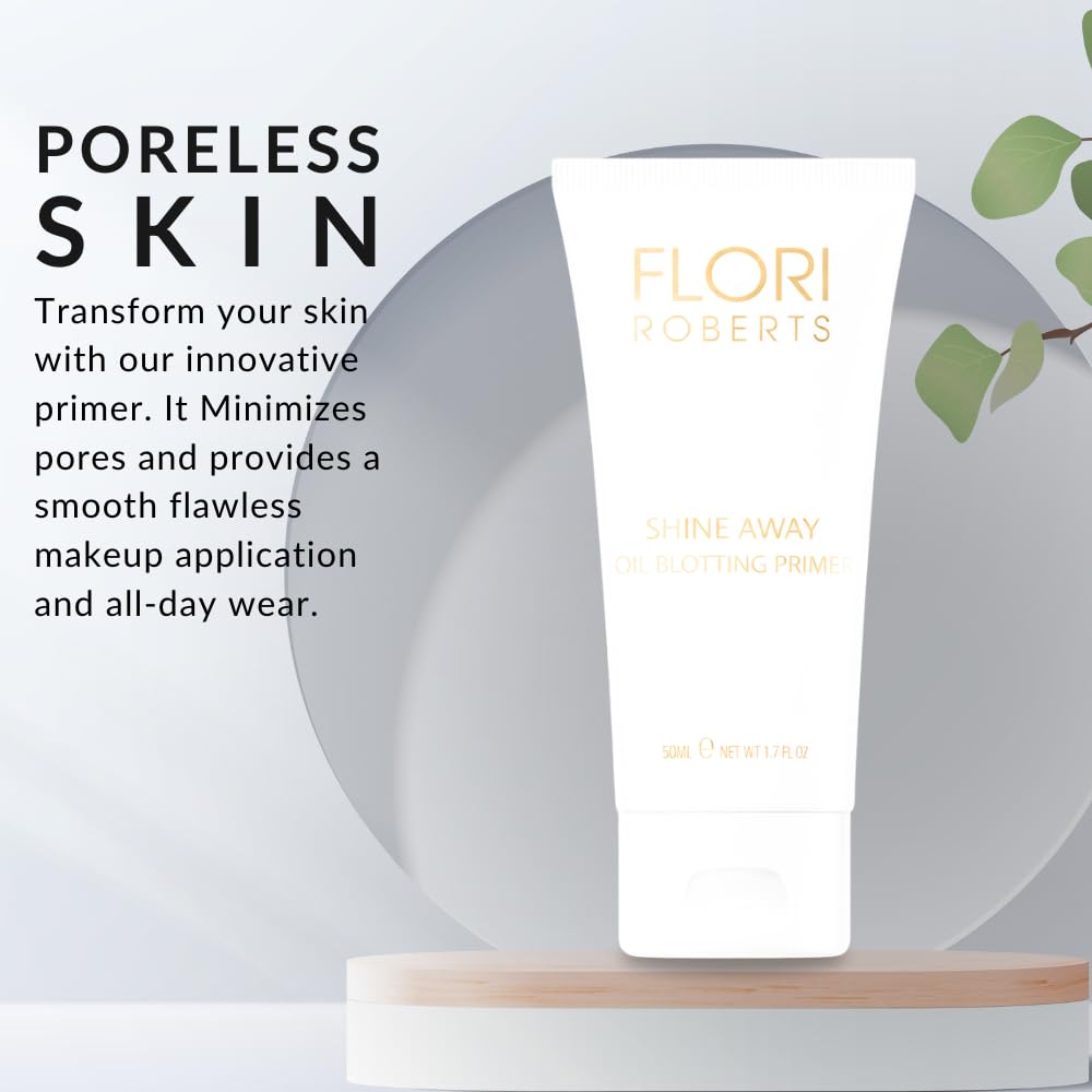 Shine Away Oil Blotting Primer by Flori Roberts, Long Lasting Oil and Shine Control, Flawless Complexion for Women of Color or Darker Skin Tones