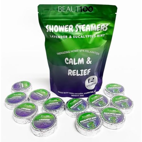 Shower Streamers Aromatherapy 12 Pcs, Lavender Bath Bombs with Essential Oils, Shower Bombs Aromatherapy Stress Relief Gifts - Birthday & Christmas Gifts for Men, Women - Eucalyptus Shower Streamer.