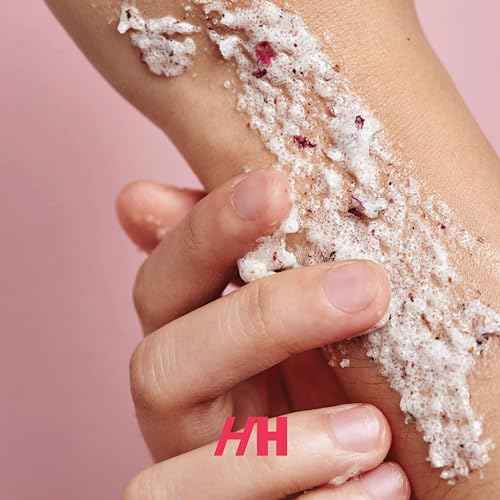 Rose Petal Scrub Foot & Body Exfoliator Infused with Vitamin E and Rose Natural Exfoliating Sugar Body Scrub for Toning Cellulite Skin Care by Handmade Heroes Body Skincare Stocking Stuffers