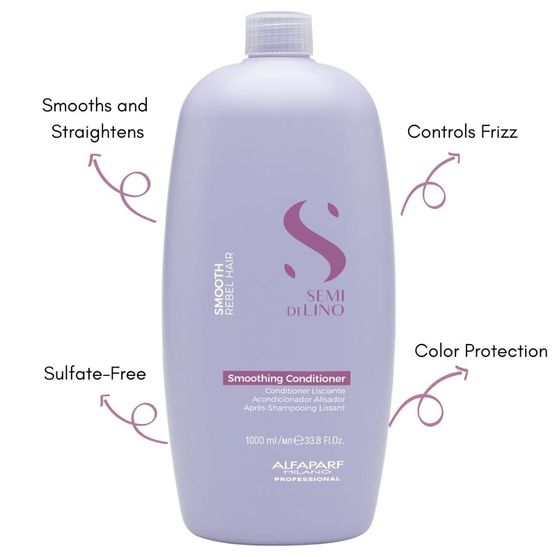 ALFAPARF MILANO Semi di Lino Smooth Conditioner for Frizzy and Rebel Hair - Detangles Hair - Controls Frizz - Straightens and Hydrates Unruly Hair, 33.8 fl. oz.