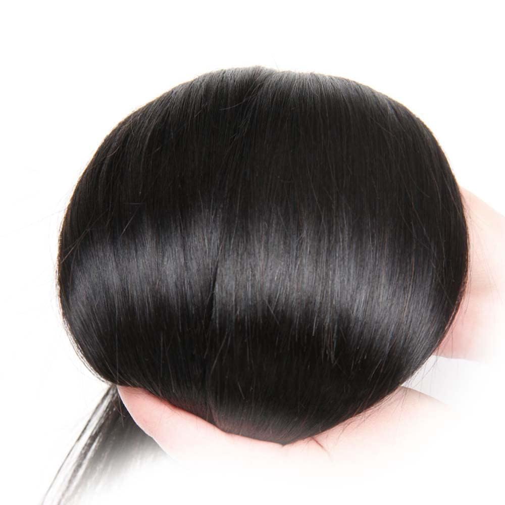 Straight Human Hair Bundles 14 16 18 Inch 1B Color Natural Black Human Hair 12A Unprocessed Native Virgin Hair 100/PC 3 Extensions Wet and Wavy Weave for Women