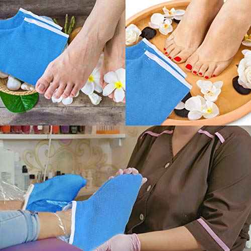204 Piece Paraffin Wax Bath Set Paraffin Wax Mitts with Bath Liners Gloves and Booties, Plastic Bags Hand Mitts Terry Cloth Booties Foot Mitt