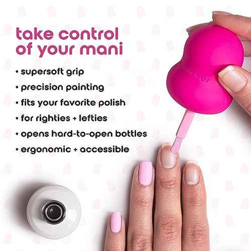 Universal Nail Polish Grip for Precision Painting Perfect for DIY Manicures, Nail Artists, and Professionals - Easy to Use, Suitable for Righties and Lefties - 4 Fun Colors (fuchsia)