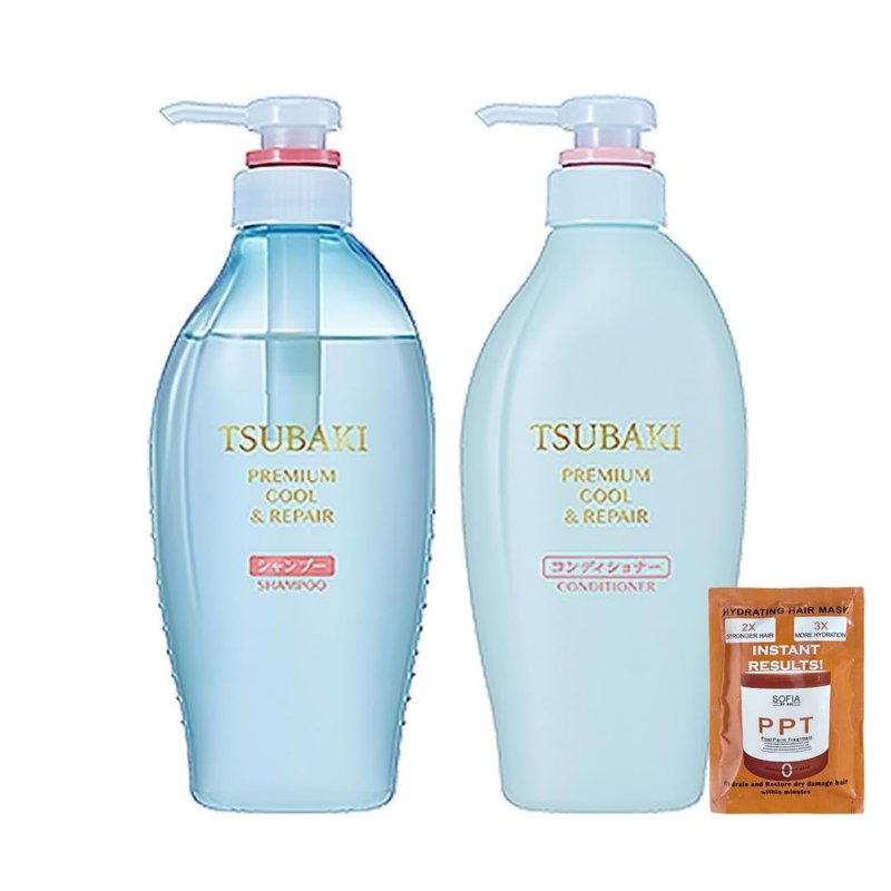 Special Edition Premium Cool Shampoo & Conditoner Pair Set (Cool Minty Edition) bundle with a SOFIA BY ODE Hair Mask