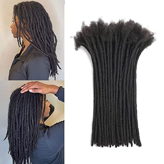 Dreadlocks Extension Human Hair 12inch 0.6cm 20 Strands Locs Extensions Real Human Hair For Man/Women 100% Full Handmade Permanent Dreadlock Extensions Human Hair An Be Dyed Bleached Curled