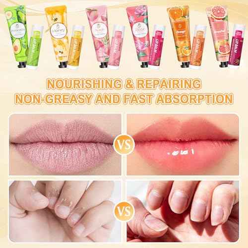 24 Sets Bulk Gifts For Women, Hand Cream Lotion, Lip Balm, Mini Nail Files Gifts Set with Organza Bags, Thank You Card, Baby Shower Bridal Wedding Favor for Guests, Christmas Gifts for Women