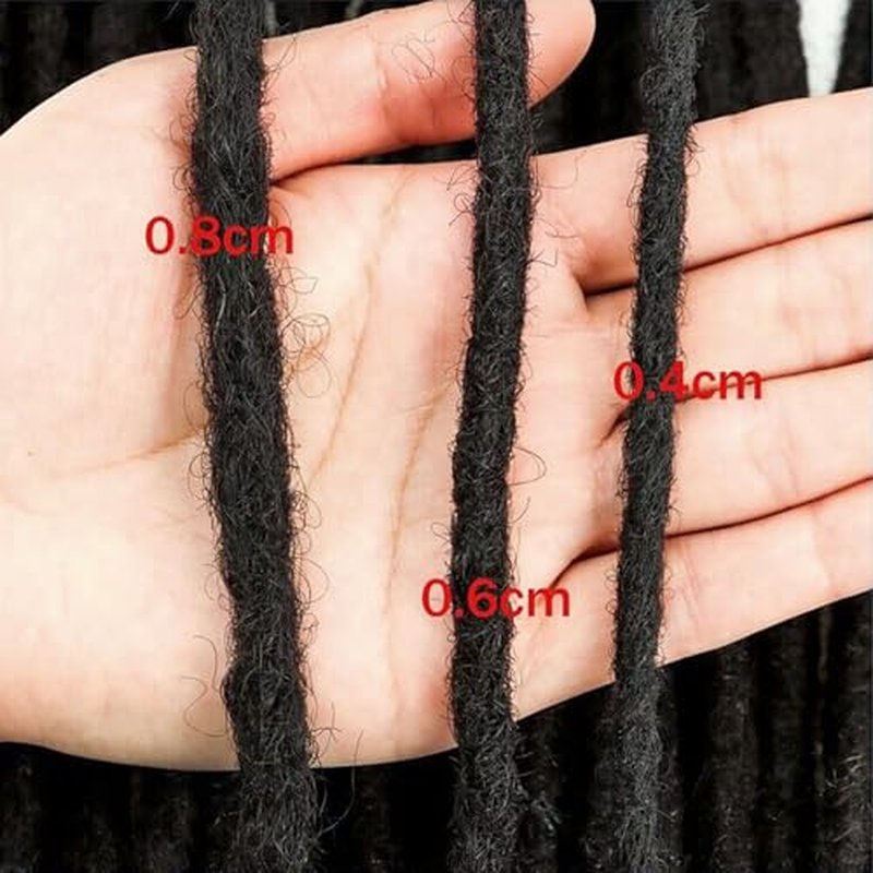 IXIMII Chocolate Brown Human Hair Dreadlock Extensions 0.4 cm 10 inch 20 Strands #4 Handmade Permanent loc Extensions with Needles and Comb Real Human Hair Dreads Extensions for Women Men Kids