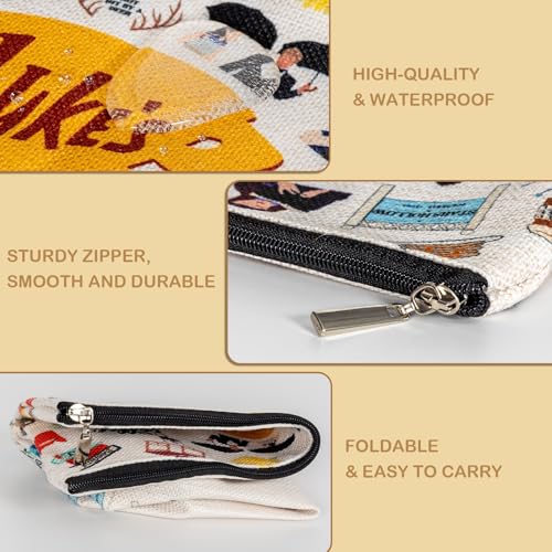 Gilmore Makeup Bag, TV Show Merchandise Fans Gifts, Luker's Dinner Inspired Presents, Cosmetic Toiletry Case with Zipper, Travel Essentials Organizer for Women/Sister/Friend