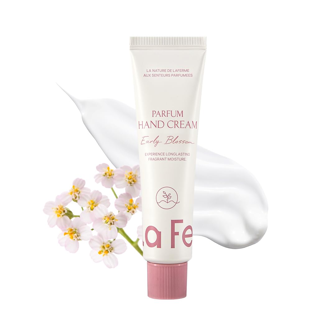 laferme Parfum Hand Cream 2.02 Fl. Oz. (Early Blossom) | Non Sticky Vegan & Travel-Sized Hand Lotion with Shea Butter | Hydrating & Nourishing for Dry Skin, Korean Skincare for Women & Men