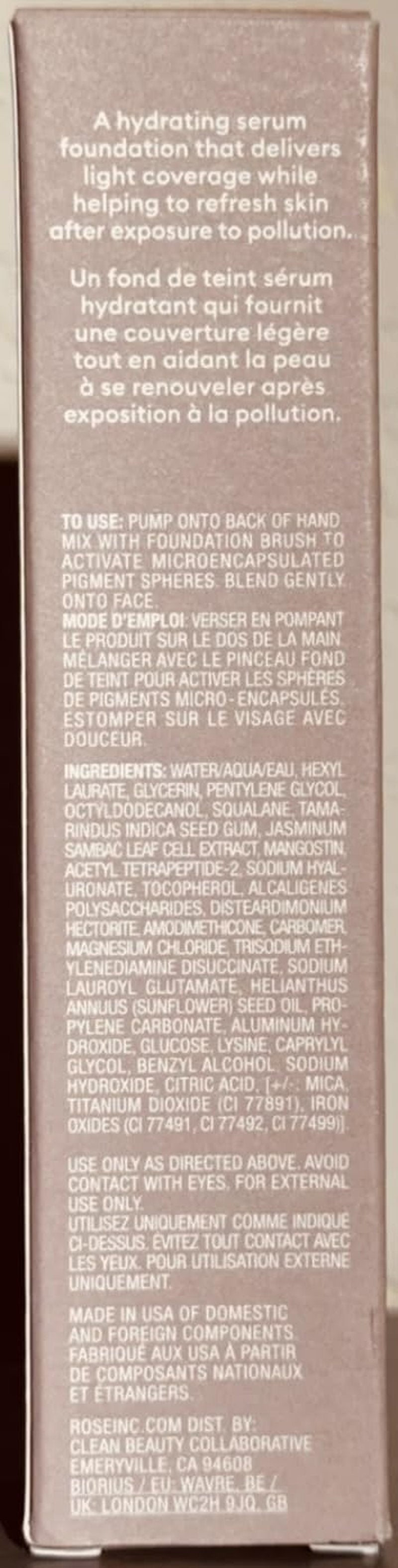 ROSE INC Skin Enhance Non-Comedogenic Skin Tint Serum Foundation 50