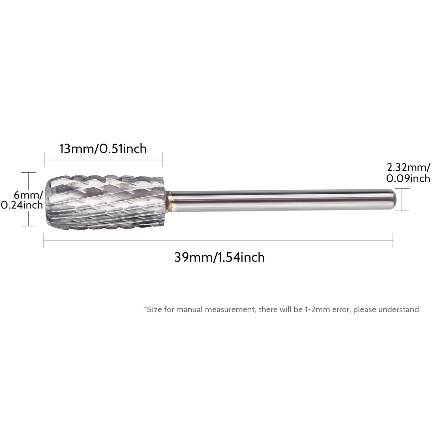 QUNZHAO Nail Drill Bits Dust Droof Bit Tungsten Steel Fast Remove Acrylic or Hard Gel 3/32" Shank - Manicure, Nail Art, Drill Machine Accessories (2X Extra coarse-2XC, Silver)