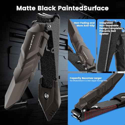 Nail Clippers for Men with Catcher ? No Splash, Self-Collecting Premium Steel Clippers for Fingernails & Toenails, Ideal Gifts for Men& Grooming Gifts, Great Gadget & Stocking Stuffer Gift