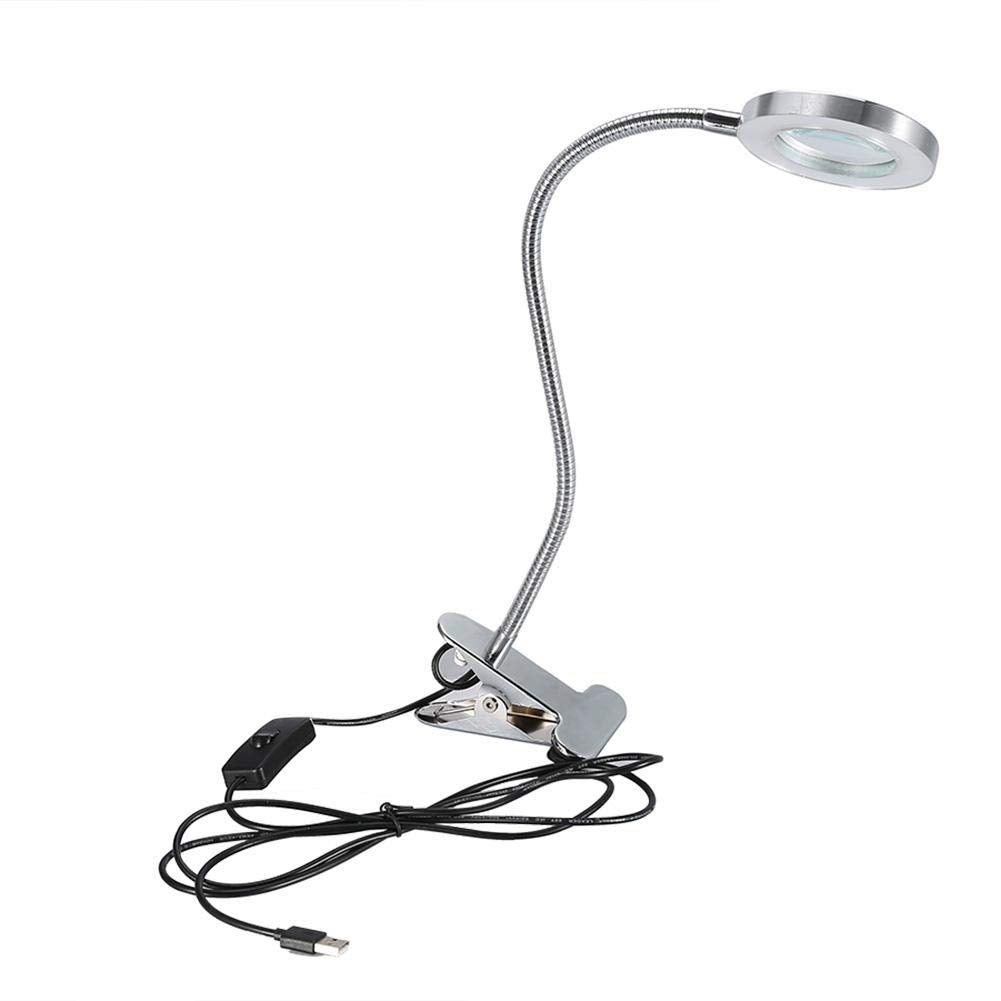 Magnifying Lamp, Portable Clip Permanent Makeup Tattoo Reading 2.5 Times Magnifier Magnifying USB Light Lamp for Makeup Lip Eyebrow Permanent Tattoo Skincare Beauty Reading Working Study