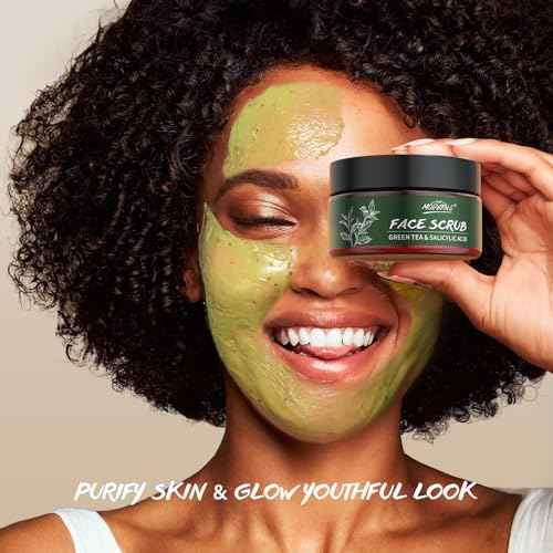 Face Scrub Gift Set Exfoliating Face Wash Microdermabrasion Facial Scrub Exfoliator Turmeric Vitamin C, Brown Sugar Honey, Green Tea Salicylic Acid, Himalayan Salt Rose Christmas Birthday Gifts 4x100g