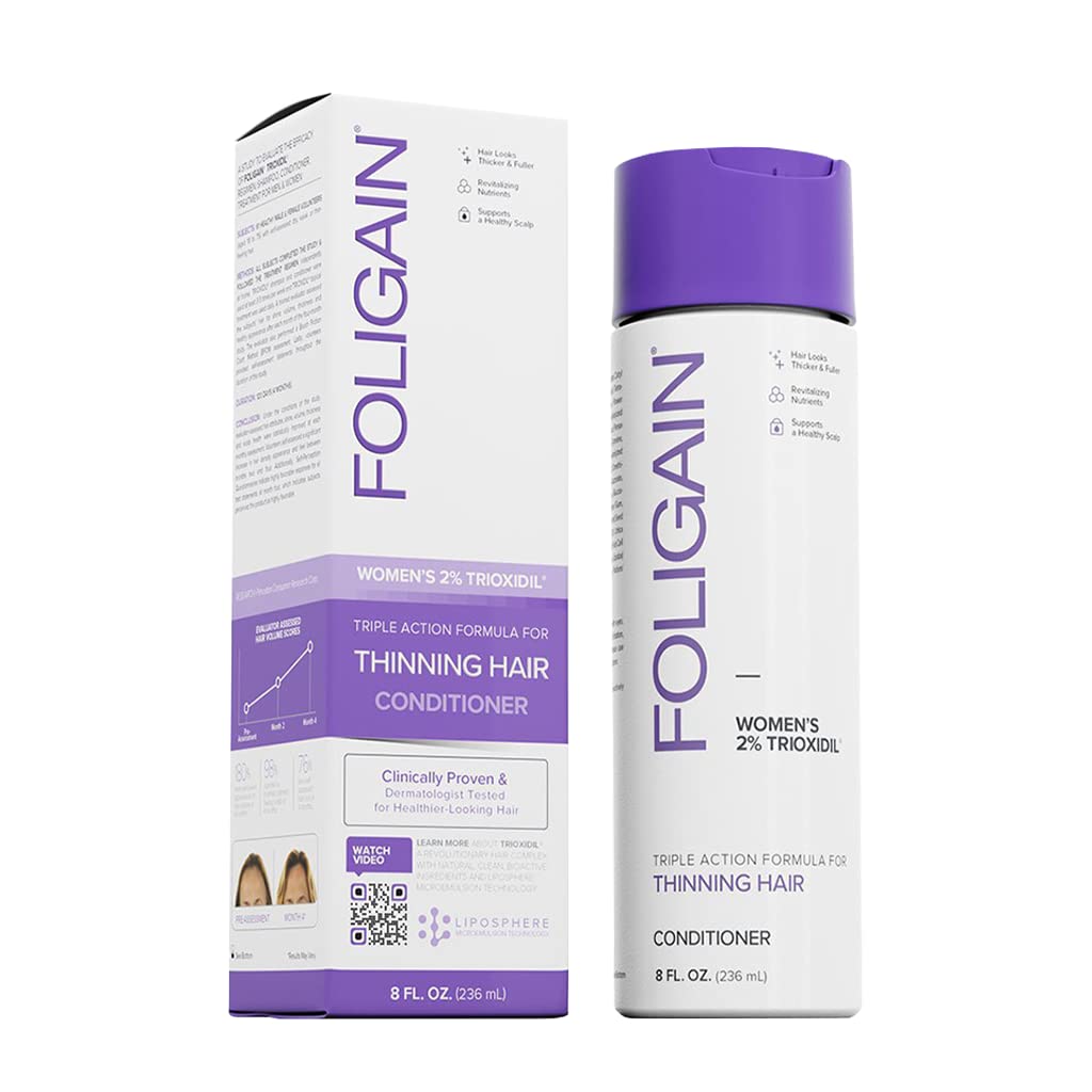 Foligain Triple Action Conditioner for Thinning Hair - Volumizing Formula for Women | 8 Fl. Oz.