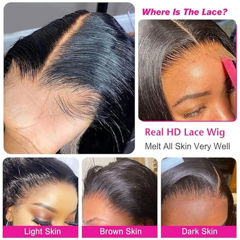 Nakkia 13x6 Deep Wave Bob Lace Front Wig Human Hair 13x6 Lace Frontal Wigs 180% Density Curly Bob Wig Human Hair Pre Plucked for Women Natural Black 12 Inch