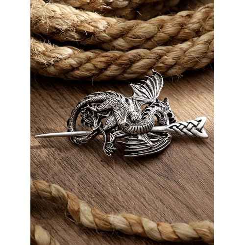 HAQUIL Viking Dragon Hairpin - Punk Gothic Vintage Design Barette for Men & Women's Fashion Jewelry Gift