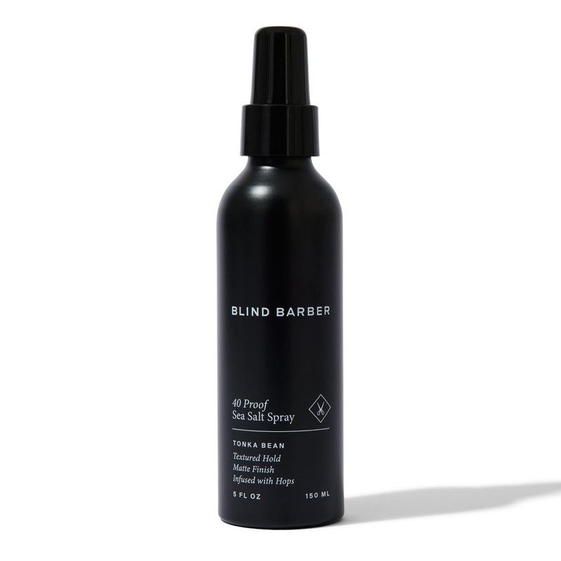 Blind Barber 40 Proof Sea Salt Spray for Men -  Salt Water Hair Spray for Volume & Texture - Water-Based Matte Finish with Light-Medium Hold - Enhances Beach Waves & Body - Tonka Bean Scent (5  Fl oz)
