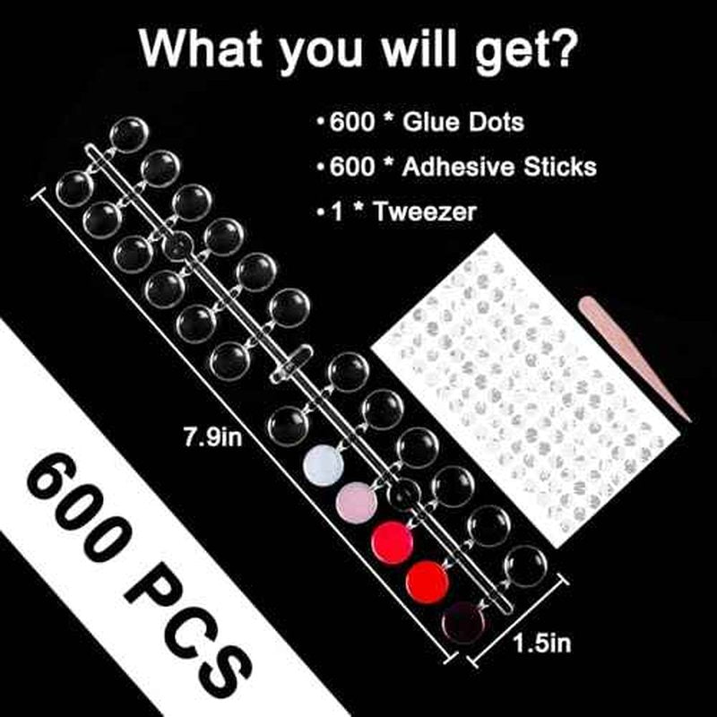 Allstarry Nail Swatches, 600Pcs Nail Polish Swatch Dots Round Nail Color Swatches Clear Transparent Nail Polish Display Nail Sample Swatches for Gel Polish Nail Art Practice Tips Swatch Book