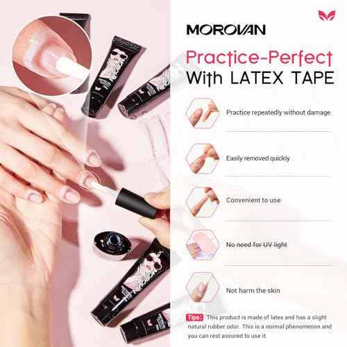 Morovan Poly Gel Nail Kit: All-in-One Beginners Practice Set With Mini Lamp & Slip Solution For DIY Nail Extension Gel Kit Starter At Home User Friendly & Salon Results Path From Beginners To Master
