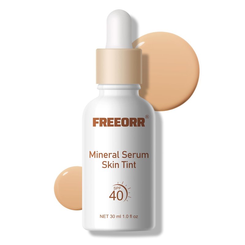 KYDA Skin Tint with SPF 40, Tinted Mineral Sunscreen Serum with Zinc Oxide,Tinted SPF Serum Foundation,Long Lasting Buildable Coverage like Foundation-1 Fl Oz, Nude Beige