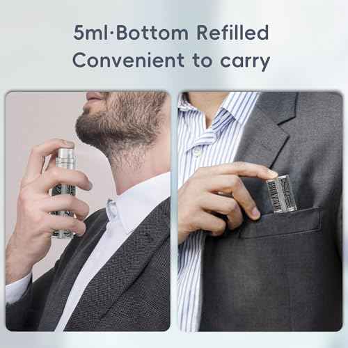 5ml Perfume Spray Bottle, AG00CQ Leather Refillable Dispenser Bottom Fill Fragrance Scent Container, Portable and Leak-proof Suitable for Traveling & Outgoing (Egypt Print Black)