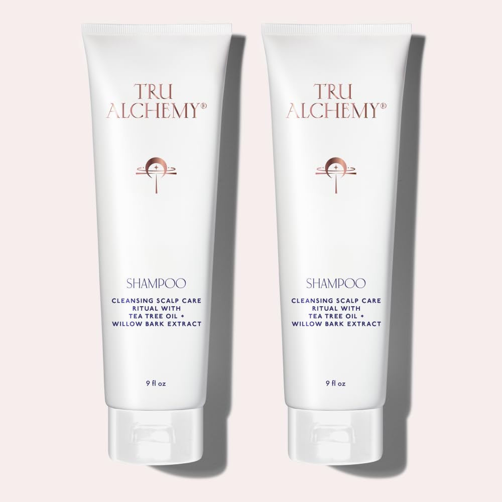 Tru Alchemy Shampoo for Growth, Volume & Scalp Health | Naturally-Derived with Tea Tree & Peppermint Oil plus Keratin & Saw Palmetto | Sulfate & Paraben Free | 9 oz. (2-Pack)