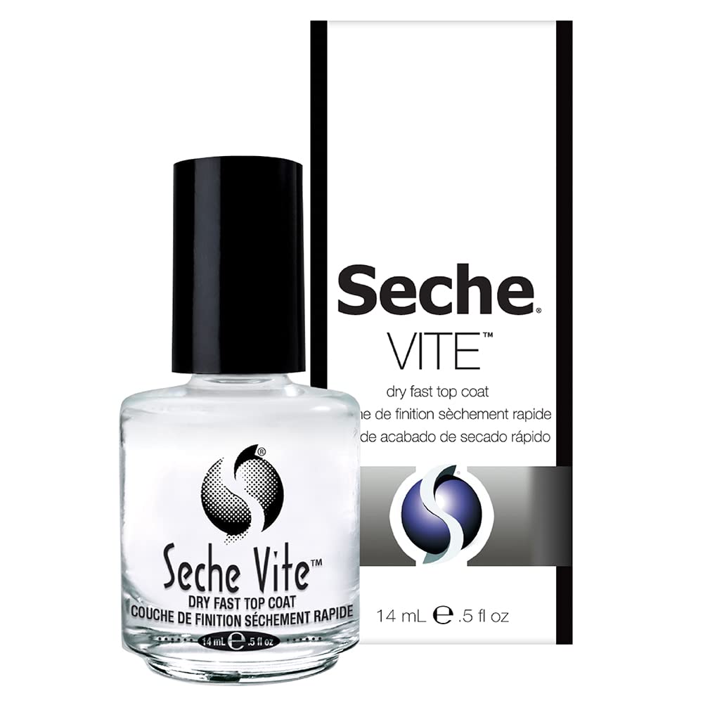 Seche Vite Dry Fast Top Coat - Quick Dry Clear Nail Polish for High Gloss Shine | 0.5 fl oz