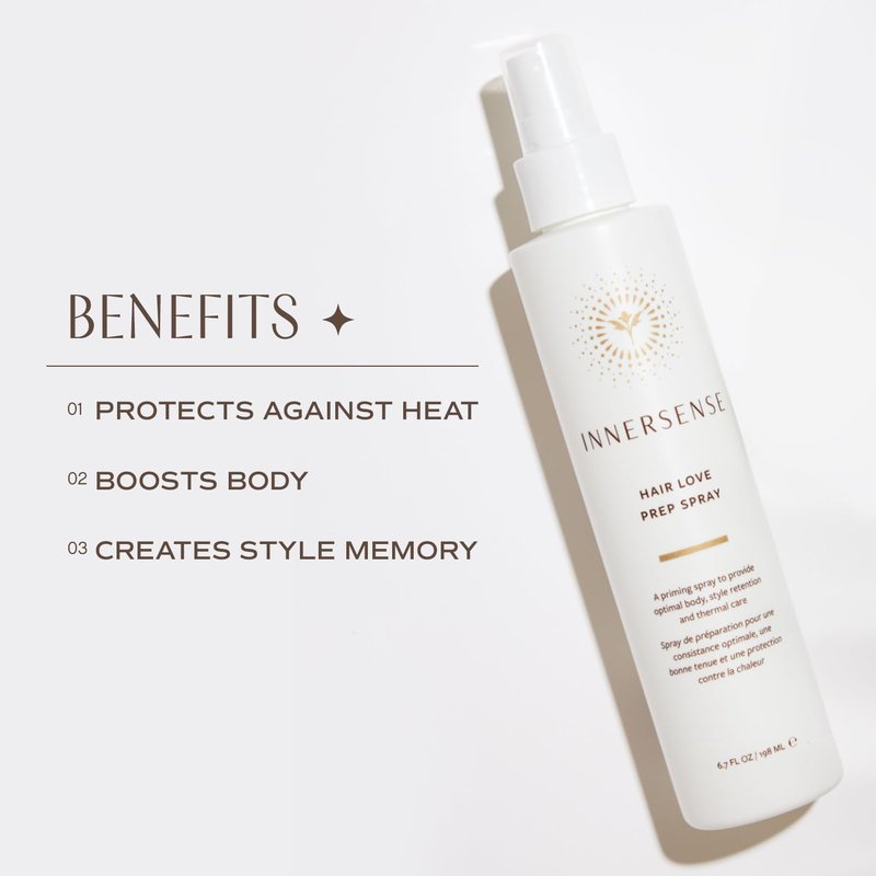 INNERSENSE Organic Beauty - Natural Hair Love Prep Spray For Body, Style Retention + Thermal Care | Non-Toxic, Cruelty-Free, Clean Haircare (Full Size, 6 fl oz | 198 ml)