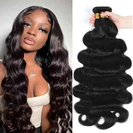 Augfst Brazilian Virgin Human Hair Bundles 10 12 14 Inch Body Wave Bundles Human Hair Natural Color Inch 12A Unprocessed Sewn In Quick Weave for Black Women