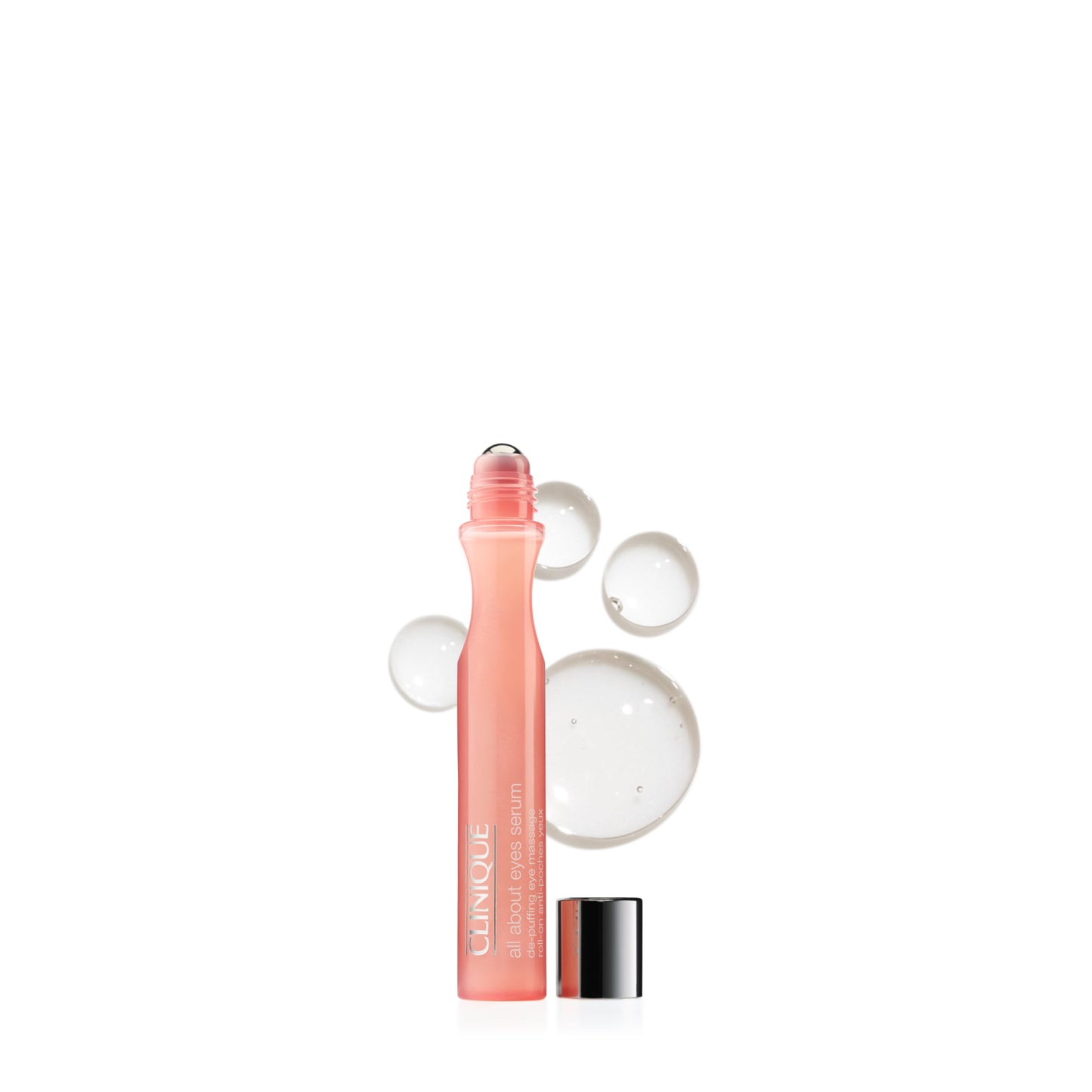Clinique All About Eyes Serum De-Puffing Eye Roller Massage For Dark Circles With Caffeine | Hydrating, Brightening + Depuffing Eye Massager | Travel Size, 0.5 Fl Oz
