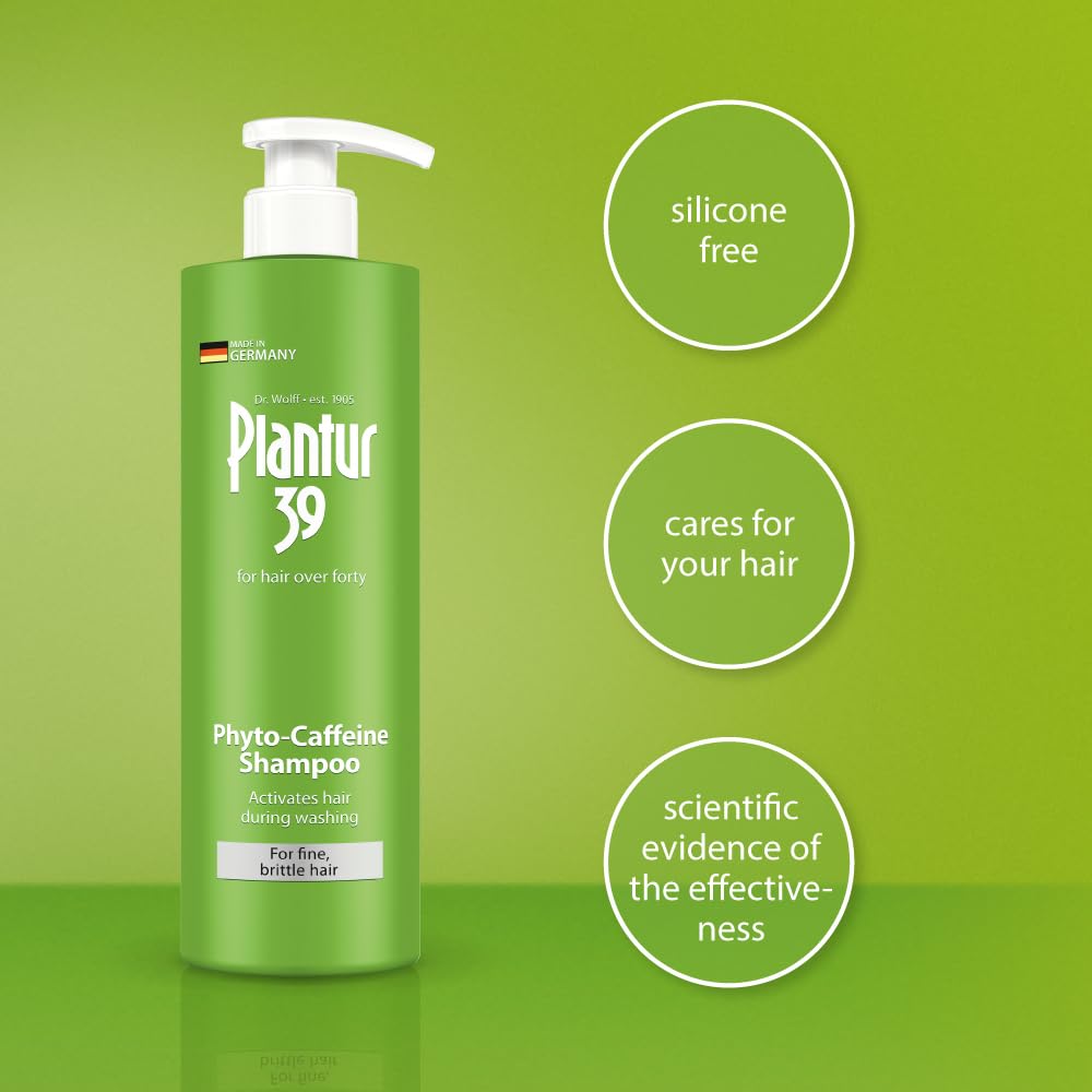 Plantur 39 Fine & Brittle Hair Shampoo - Phyto-Caffeine Formula for Women's Thinning Hair | 16.9 fl oz