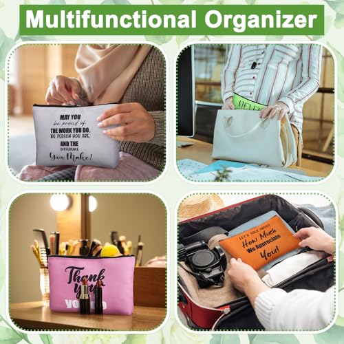 Kacctyen 9 Pcs Vet Tech Appreciation Gifts Employee Appreciation Gift for Women Vet Tech Week Makeup Zipper Pouch Bag Travel Organizer Veterinary Thank You Supplies