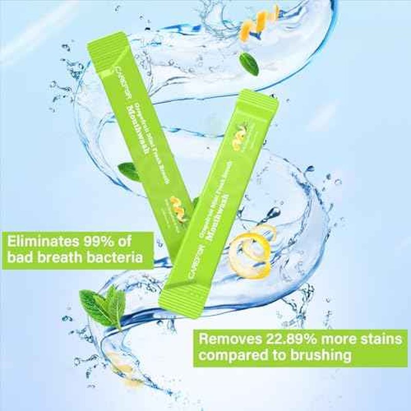 Travel Size Mouthwash Packets ? Individual Mini, Alcohol & Fluoride Free, Grapefruit Mint Flavor, Mouthwash to Go for On-The-Go Freshness, Bulk Packets 0.41 Fl Oz(Pack of 20)