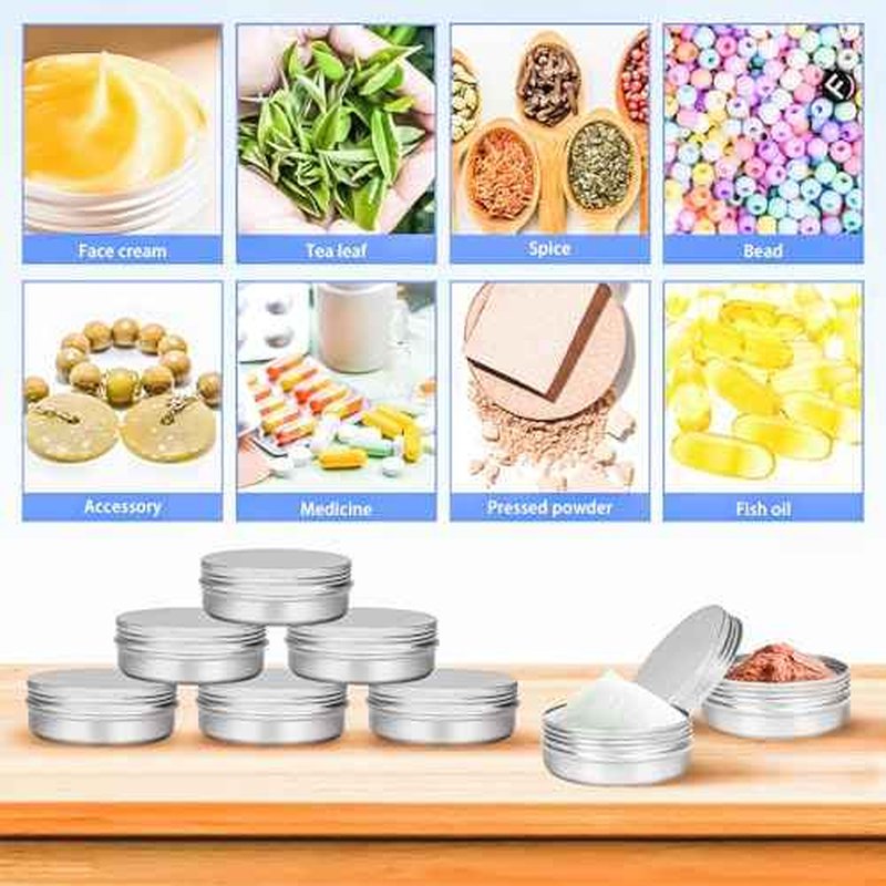 MotBach 8 Pack 4oz Tin Jars, 120ml Metal Tin cans, 4ounce Aluminum tin can jar Containers with Screw Lid for Lotion Bars, Salve, Balms, Beard Balm, Spices, Sample, Toiletries, Creams, Makeup Cosmetic