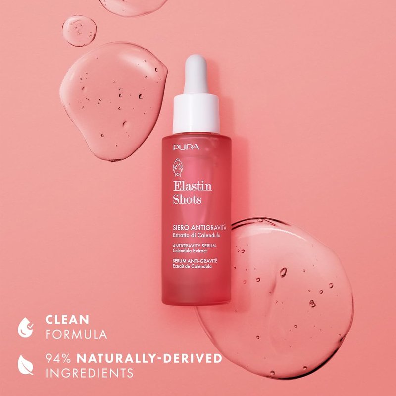 PUPA Milano Elastin Shots Antigravity Face Serum - Improve Skin'S Elasticity - Defends Skin Against Aging Processes - Fast Absorption - Lightweight Formula - Dermatologically Tested - 1.01 Oz