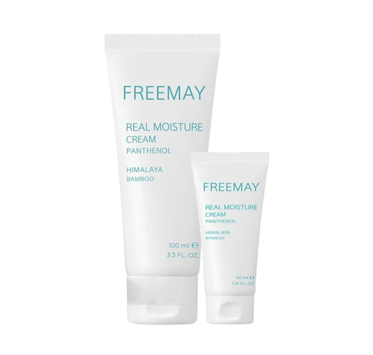 freemay Real Moisture Cream Set (100ml + 30ml), Korean Face Moisturizer for Hydration & Soothing, Vegan, Lightweight, Sensitive Skin Friendly