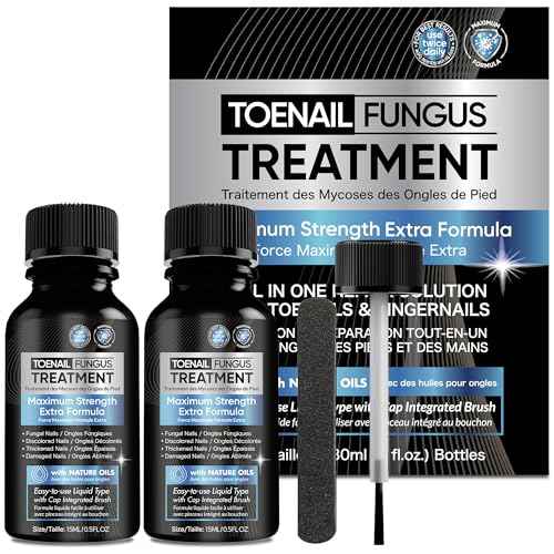 Fungus Treatment for Toenails, Toe Nail Fungus Treatment Extra Strength, Toenail Fungus Treatment, Fast Acting - 2 Packs, Black