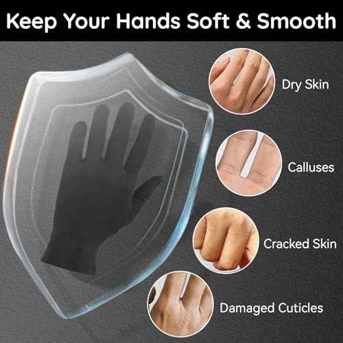 Segbeauty 8 Counts Elastic Black Lotion Gloves Overnight for Women, 4 Pairs Moisturizing Hand Cotton Gloves for Men with Elastic Band, Moisture Glove for Sleeping Working, Soft Sleep Lotion Mitt Glove