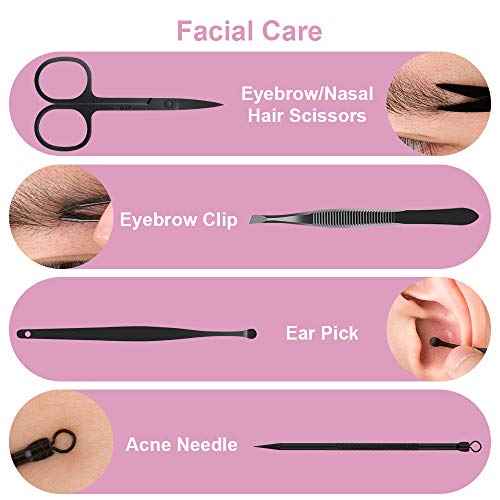 Manicure Kit, OKOM Manicure Set, Mens Grooming Kit, Nail Care Set, Manicure Kit for Men and Women,Nail Kit,Grooming Kit,Nail Clipper Set,Stocking Stuffers,Stocking Stuffers for Teen Boys,Gifts for Men