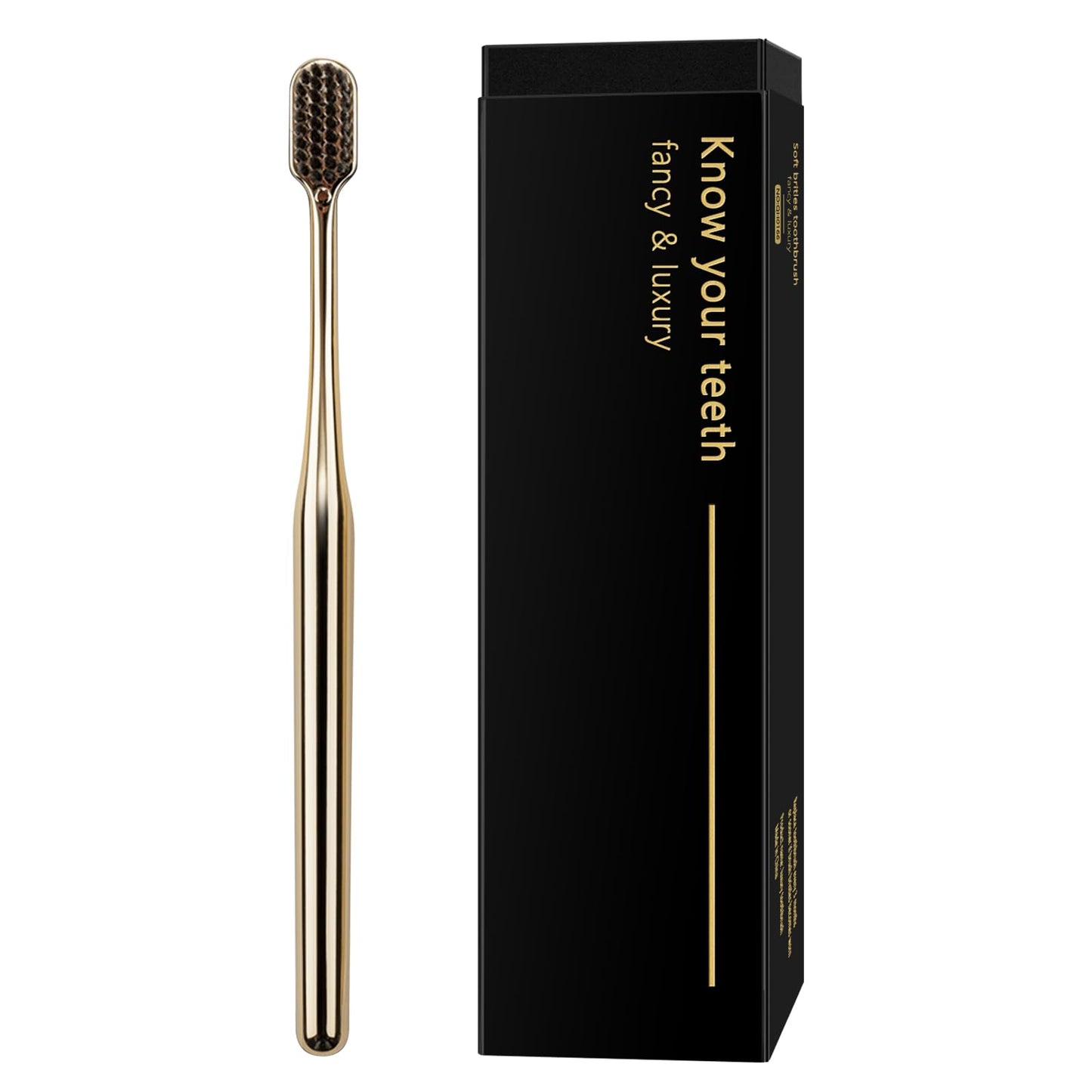 Z-VAPRESS Gold Color Toothbrush Soft Bristles Fancy Toothbrush Home Hospitality Travel Toothbrushes Luxury Gold Color Manual Toothbrushes