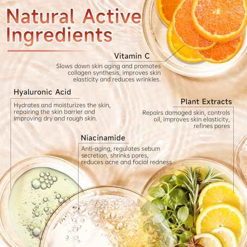 Vitamin C Face Serum, Hyaluronic Acid + Niacinamide + Ascorbic Acid, Anti Aging Facial Serum Ampoules for Wrinkles, Firmness & Moisturizing, Organic Vitamin C for Face with Three Boxes of 21 Ampoules