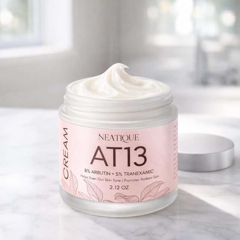 Neatique AT13 Arbutin 8% + Tranexamic Acid 5% Face Cream, 80,000 ppm Arbutin, 50,000 ppm TXA, Daily Facial Moisturizer with Niacinamide and Glutathione, 60ml / 2.12 oz
