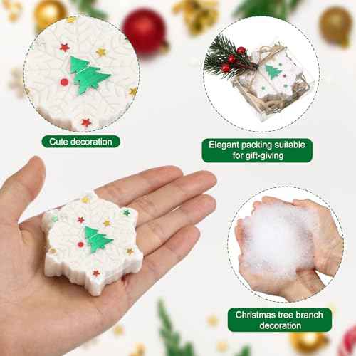 20 Pack Christmas Mini Soap Favors Bulk Handmade Christmas Scented Soap Wedding Party Favors Gifts Baby Shower Bridal Shower Gifts for Guests(2.3 x 2.3 Inch,Snowflake)
